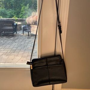 Vintage HOBO Black Leather Crossbody!